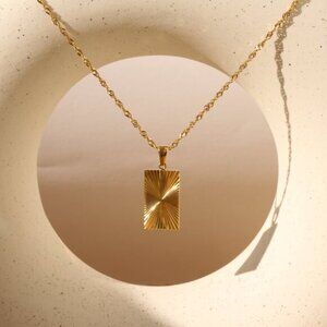 14K Gold Filled Sun Dial Bar Necklace